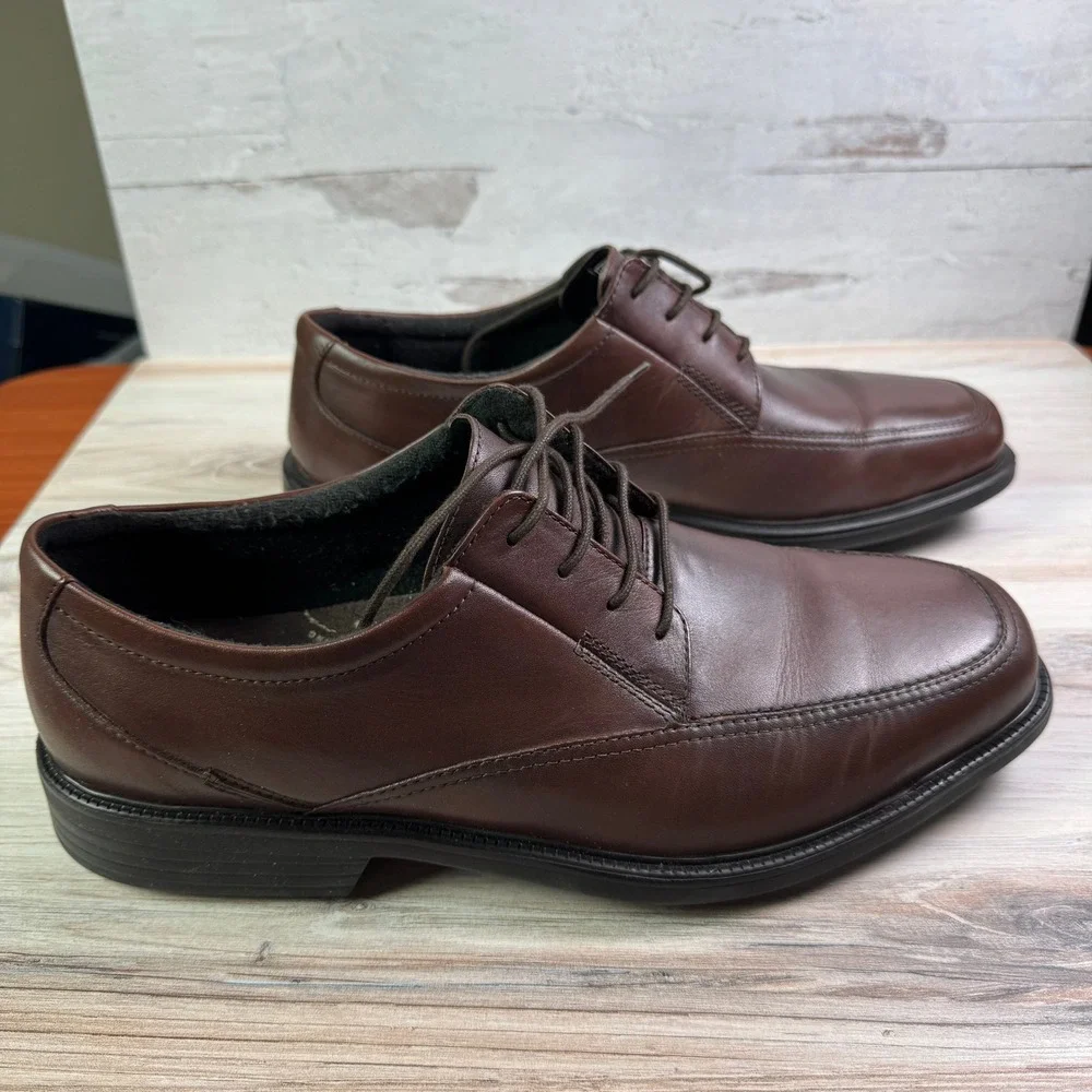 Bostonian Flexlite Ipswich Mens Brown Leather Bicycle Toe Dress Shoes 12 XW - Picture 2 of 8